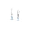 Thumbnail Image 1 of Oval-Cut Aquamarine and 1/20 CT. T.W. Diamond Drop Earrings in 10K White Gold