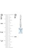 Thumbnail Image 3 of Oval-Cut Aquamarine and 1/20 CT. T.W. Diamond Drop Earrings in 10K White Gold