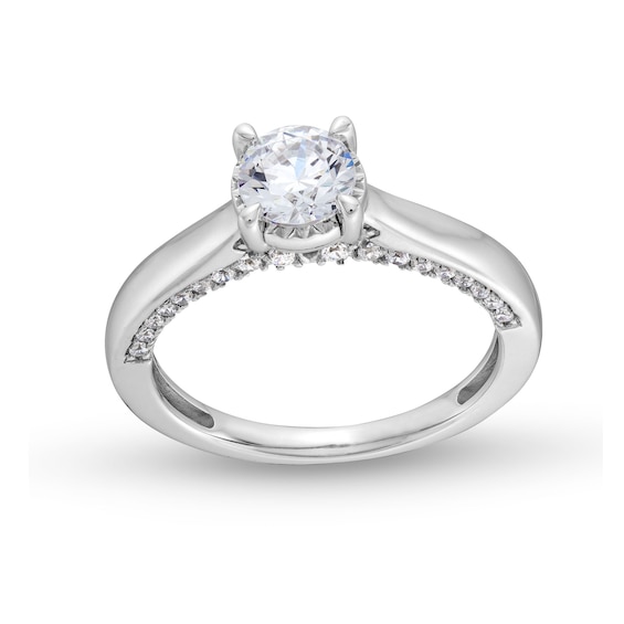 1 CT. T.w. Diamond Edge Engagement Ring in 14K White Gold (I/I2)