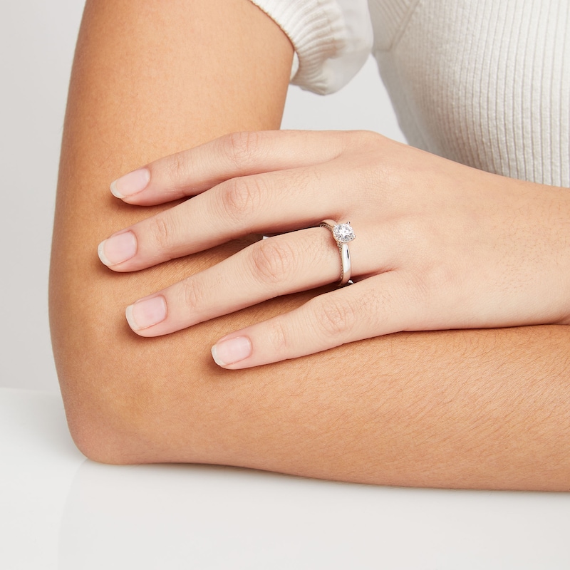 Main Image 2 of 1 CT. T.W. Diamond Edge Engagement Ring in 14K White Gold (I/I2)