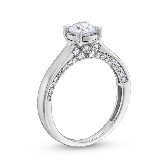 1 CT. T.w. Diamond Edge Engagement Ring in 14K White Gold (I/I2)