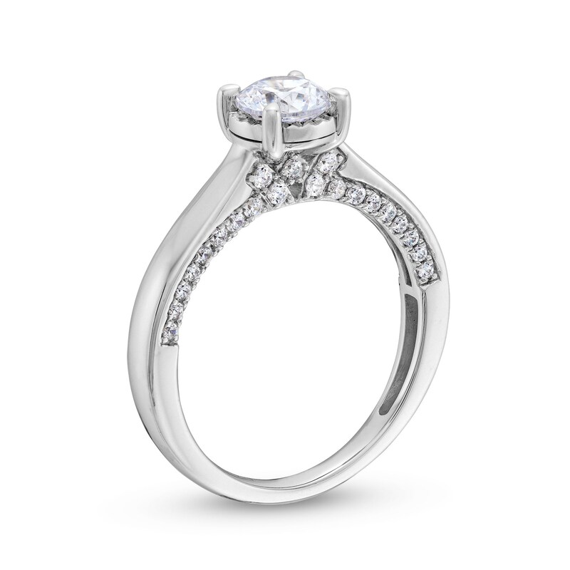 Main Image 3 of 1 CT. T.W. Diamond Edge Engagement Ring in 14K White Gold (I/I2)