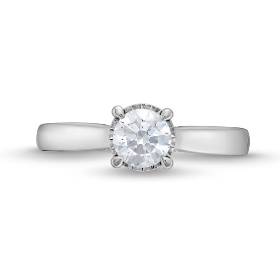 1 CT. T.w. Diamond Edge Engagement Ring in 14K White Gold (I/I2)
