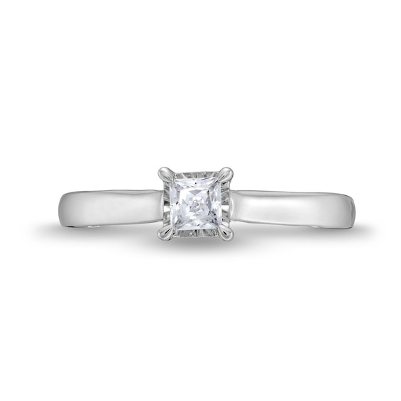 1/2 CT. T.w. Princess-Cut Diamond Edge Engagement Ring in 14K White Gold (I/I2)