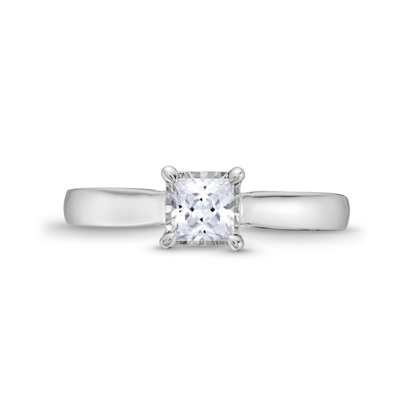 Main Image 4 of 1 CT. T.W. Princess-Cut Diamond Edge Engagement Ring in 14K White Gold (I/I2)