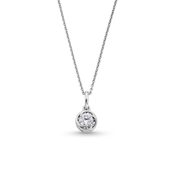 1/4 CT. Diamond Solitaire Swirl Frame Pendant in 10K White Gold