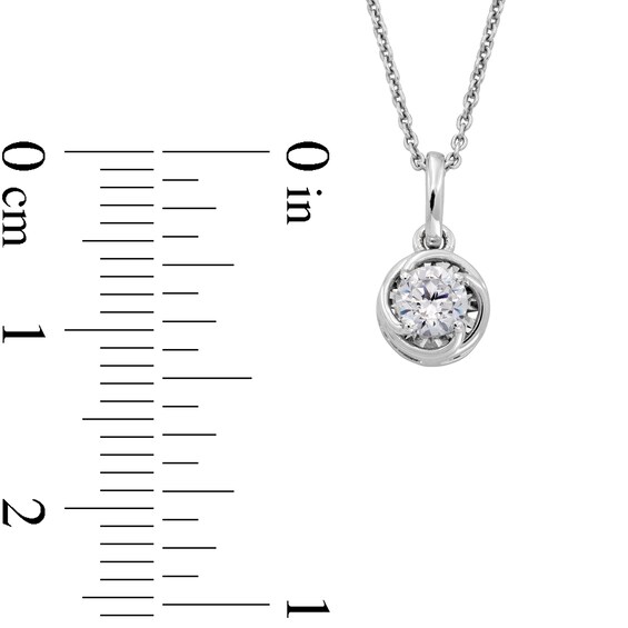 1/4 CT. Diamond Solitaire Swirl Frame Pendant in 10K White Gold