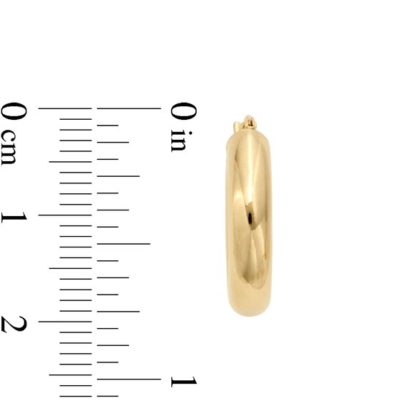 18.0mm Tube Hoop Earrings in Hollow 14K Gold