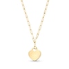 Thumbnail Image 1 of Heart-Shaped Disc Paper Clip Link Chain Necklace in Hollow 10K Gold - 17.75"