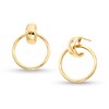 Thumbnail Image 1 of Doorknocker Drop Earrings in Hollow 14K Gold