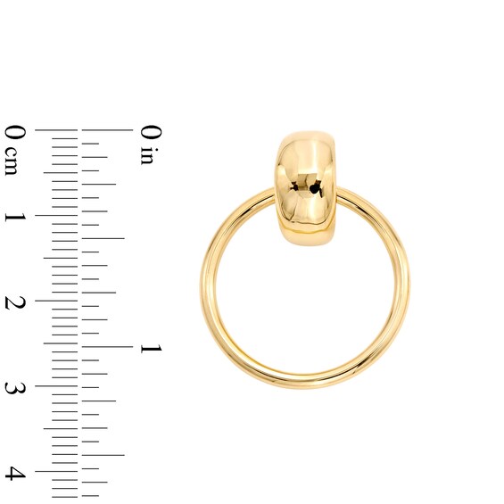 Doorknocker Drop Earrings in Hollow 14K Gold