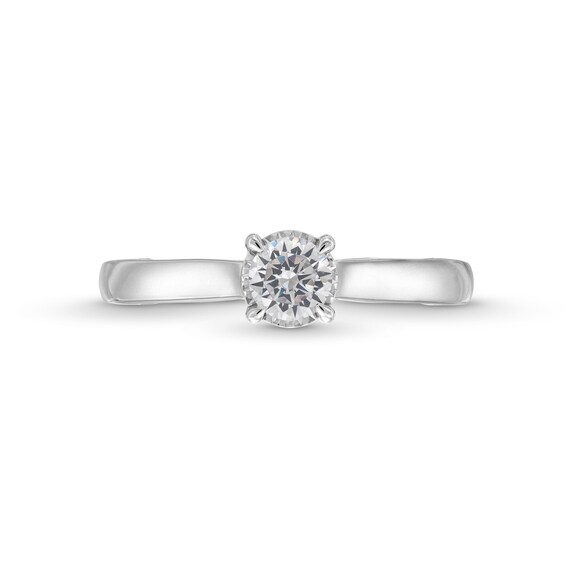 1/2 CT. T.w. Diamond Edge Engagement Ring in 14K White Gold (I/I2)