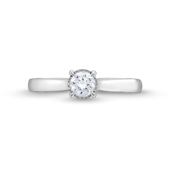 1/2 CT. T.w. Diamond Edge Engagement Ring in 14K White Gold (I/I2)