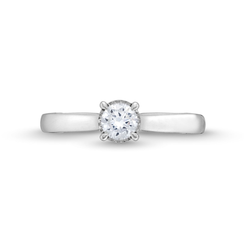 Main Image 4 of 1/2 CT. T.W. Diamond Edge Engagement Ring in 14K White Gold (I/I2)