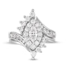 Thumbnail Image 4 of 1-1/2 CT. T.W. Marquise Diamond Shadow Frame Bypass Shank Bridal Set in 14K White Gold
