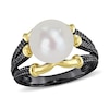 Thumbnail Image 0 of Men’s 10.5-11.0mm Freshwater Cultured Pearl Triple Row Claw Ring in Two-Tone Sterling Silver