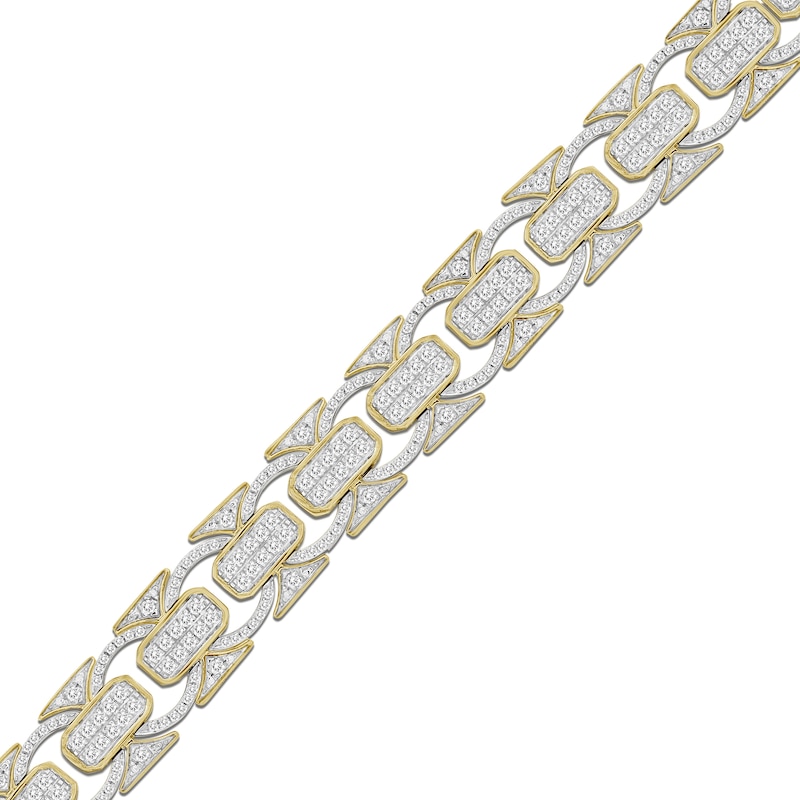 Main Image 2 of Men's 2-1/2 CT. T.W. Diamond Fancy Link Bracelet in 10K Gold - 8.5"