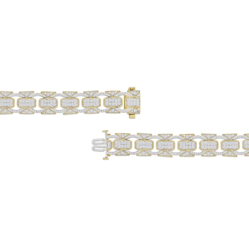 Main Image 3 of Men's 2-1/2 CT. T.W. Diamond Fancy Link Bracelet in 10K Gold - 8.5"