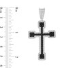 Thumbnail Image 2 of 2-1/2 CT. T.W. Black and White Diamond Cross Necklace Charm in 10K Gold