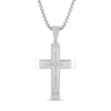 Thumbnail Image 0 of Men's 1 CT. T.W. Diamond Cross Pendant in Stainless Steel - 24"