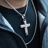 Thumbnail Image 3 of Men's 1 CT. T.W. Diamond Cross Pendant in Stainless Steel - 24"