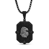 Thumbnail Image 0 of Men's 3/4 CT. T.W. Black Diamond Eagle Dog Tag Pendant in Stainless Steel with Black Ion Plate - 24"