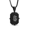 Thumbnail Image 1 of Men's 3/4 CT. T.W. Black Diamond Eagle Dog Tag Pendant in Stainless Steel with Black Ion Plate - 24"