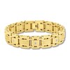 Thumbnail Image 1 of Men's 1/10 CT. T.W. Alternating Link Bracelet in Stainless Steel with Yellow Ion Plate - 8.5"