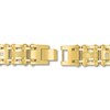 Thumbnail Image 3 of Men's 1/10 CT. T.W. Alternating Link Bracelet in Stainless Steel with Yellow Ion Plate - 8.5"