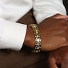 Thumbnail Image 4 of Men's 1/10 CT. T.W. Alternating Link Bracelet in Stainless Steel with Yellow Ion Plate - 8.5"
