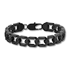 Thumbnail Image 1 of Men's 1-1/2 CT. T.W. Black Diamond Hexagon Link Chain Bracelet in Stainless Steel with Black Ion Plate - 9"