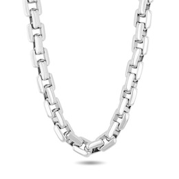 Men's 9.0mm Beveled Edge Link Chain Necklace in Stainless Steel - 24"