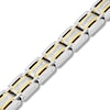 Thumbnail Image 2 of Men's 1 CT. T.W. Diamond Multi-Row Link Bracelet in Stainless Steel and Yellow Ion Plate - 8.5"