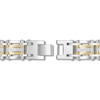 Thumbnail Image 3 of Men's 1 CT. T.W. Diamond Multi-Row Link Bracelet in Stainless Steel and Yellow Ion Plate - 8.5"