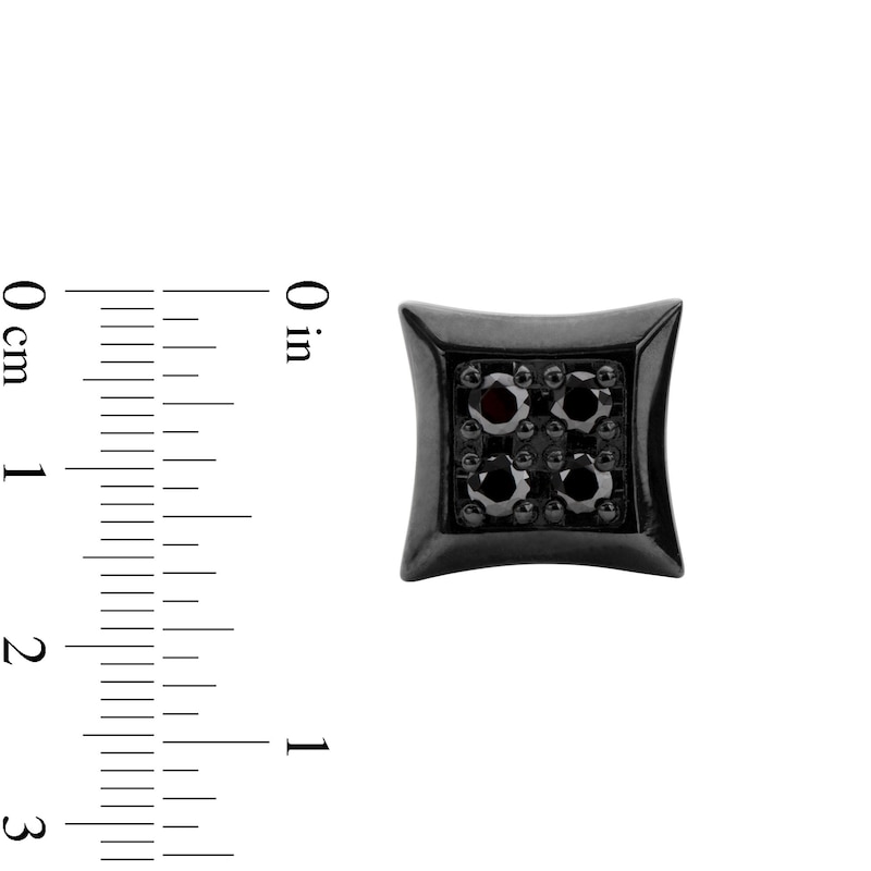 Vera Wang Men 1/4 CT. T.W. Black Diamond Square Stud Earrings in Sterling Silver with Black Rhodium Plate