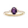 Thumbnail Image 1 of Oval Amethyst and 1/10 CT. T.W. Diamond Ring in 10K Gold