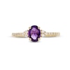 Thumbnail Image 4 of Oval Amethyst and 1/10 CT. T.W. Diamond Ring in 10K Gold