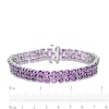 Thumbnail Image 3 of Oval-Cut Amethyst Three Row Tennis Bracelet in Sterling Silver