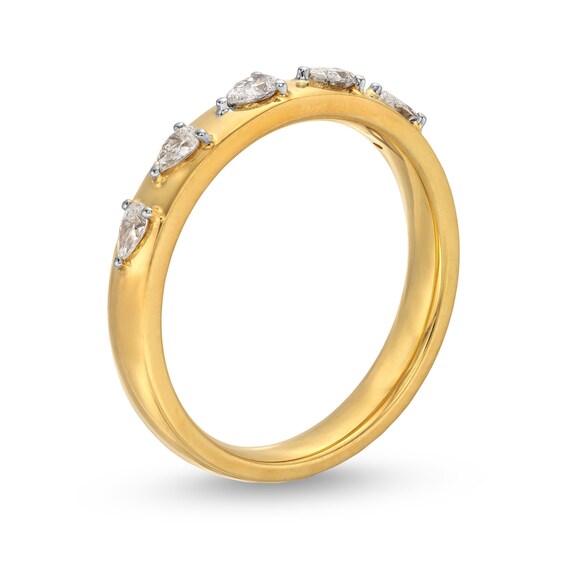 1/4 CT. T.w. Pear-Shaped Diamond Sideways Five Stone Anniversary Band in 14K Gold