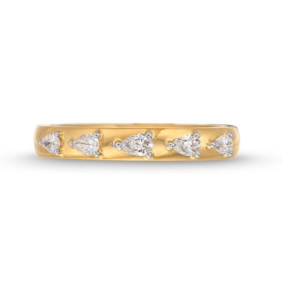 1/4 CT. T.w. Pear-Shaped Diamond Sideways Five Stone Anniversary Band in 14K Gold