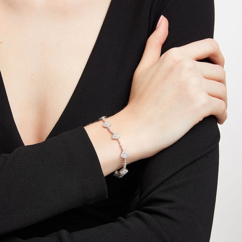 Main Image 2 of 2 CT. T.W. Lab-Grown Diamond Station Bracelet in 10K White Gold (F/SI2)