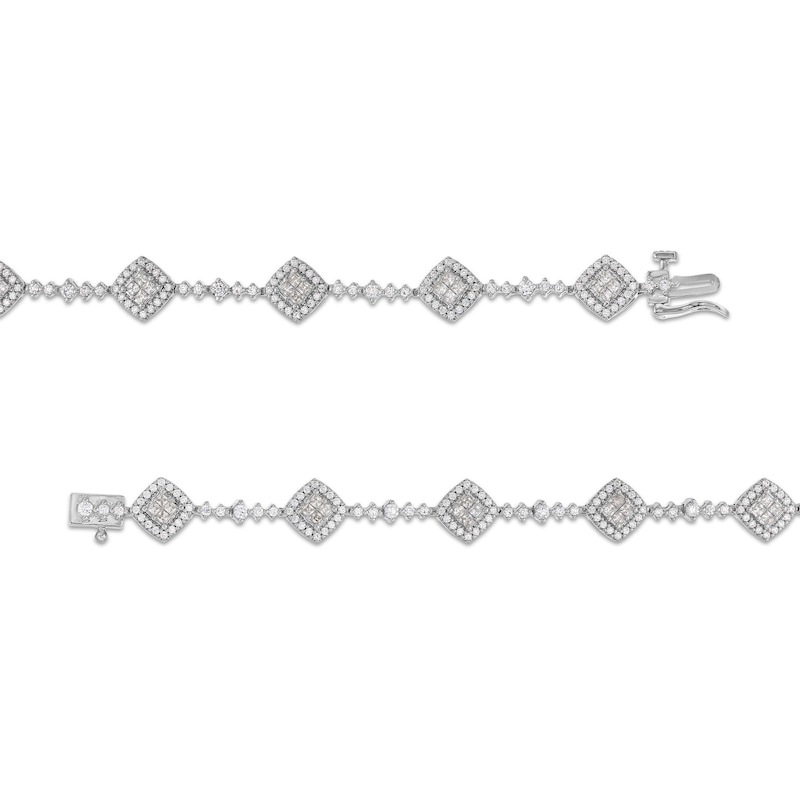 Main Image 3 of 2 CT. T.W. Lab-Grown Diamond Station Bracelet in 10K White Gold (F/SI2)