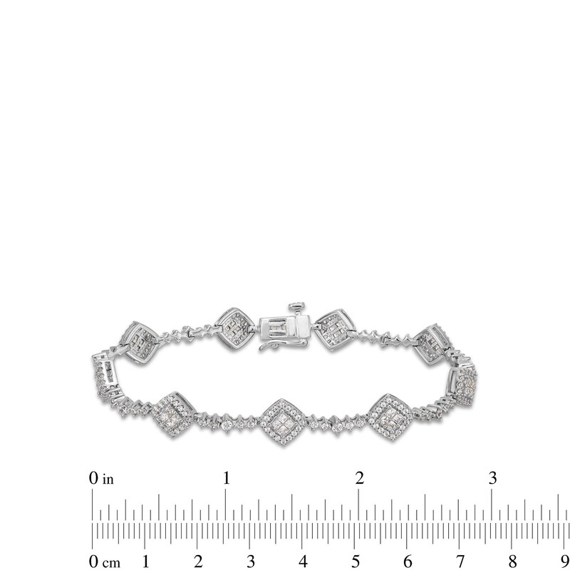 Main Image 4 of 2 CT. T.W. Lab-Grown Diamond Station Bracelet in 10K White Gold (F/SI2)
