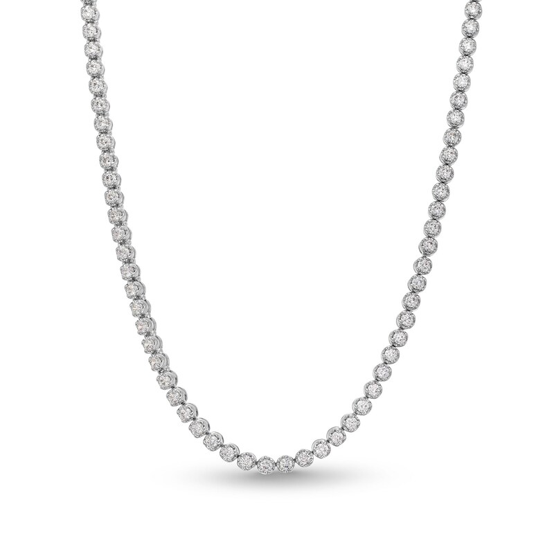Main Image 1 of 10 CT. T.W. Lab-Grown Diamond Tennis Necklace in 10K White Gold (F/SI2)