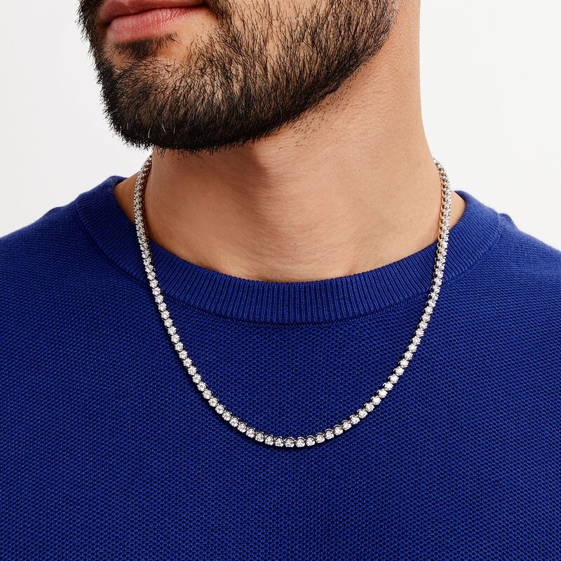 Main Image 2 of 10 CT. T.W. Lab-Grown Diamond Tennis Necklace in 10K White Gold (F/SI2)