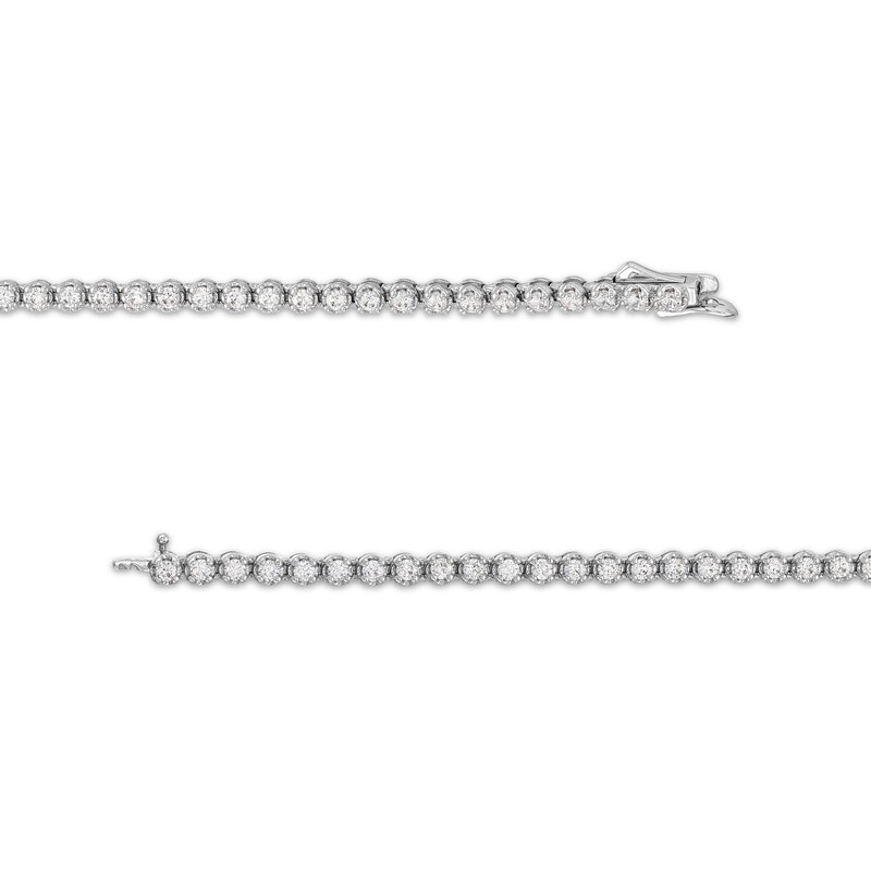 Main Image 3 of 10 CT. T.W. Lab-Grown Diamond Tennis Necklace in 10K White Gold (F/SI2)