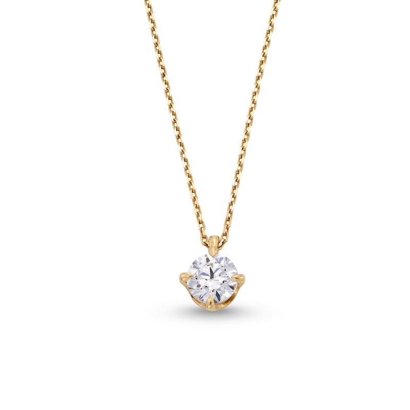 Main Image 1 of 1 CT. Certified Lab-Grown Diamond Solitaire Pendant in 14K Gold (F/SI2) - 19"