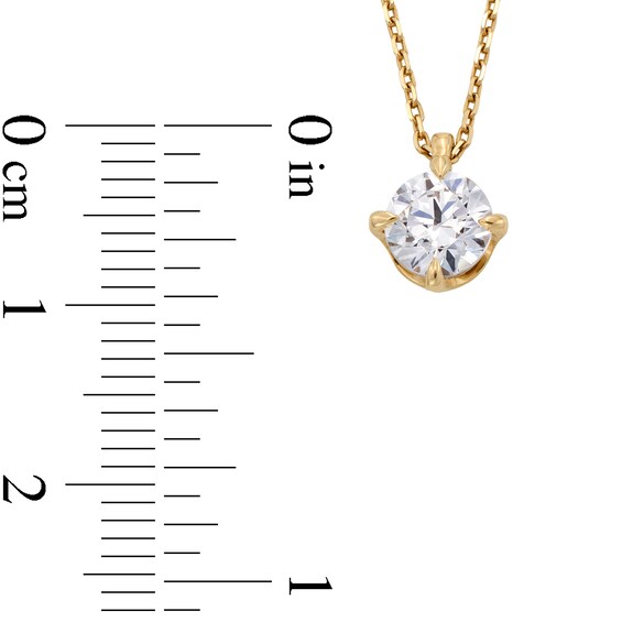1 CT. Certified Lab-Grown Diamond Solitaire Pendant in 14K Gold (F/Si2) - 19"