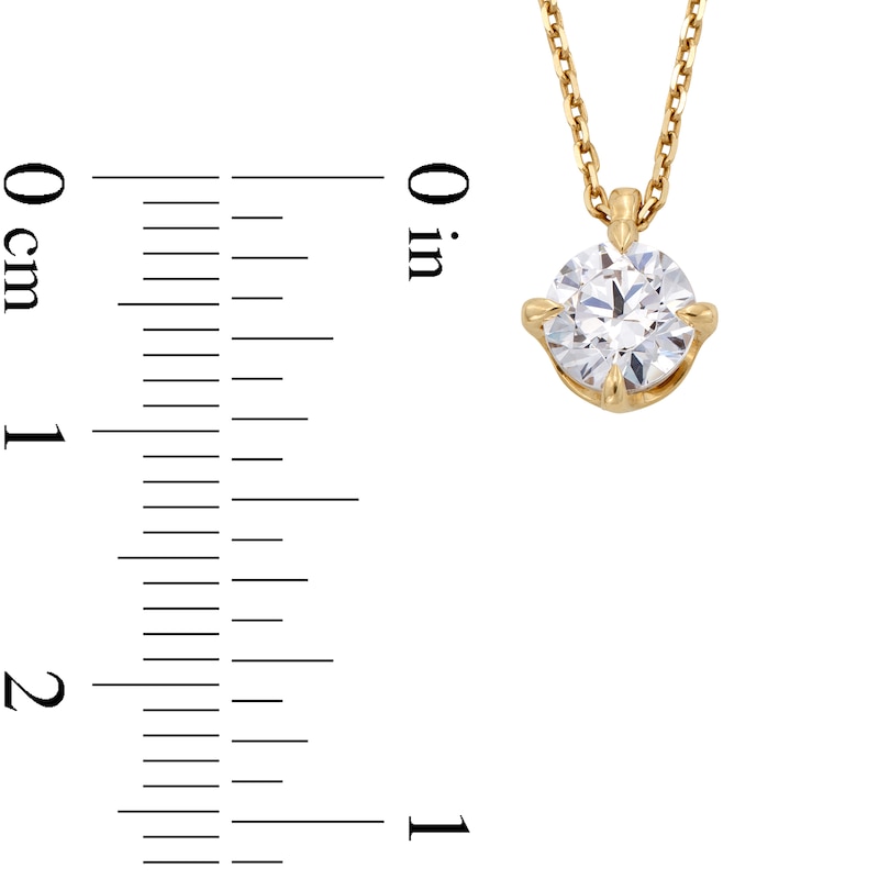 Main Image 3 of 1 CT. Certified Lab-Grown Diamond Solitaire Pendant in 14K Gold (F/SI2) - 19"