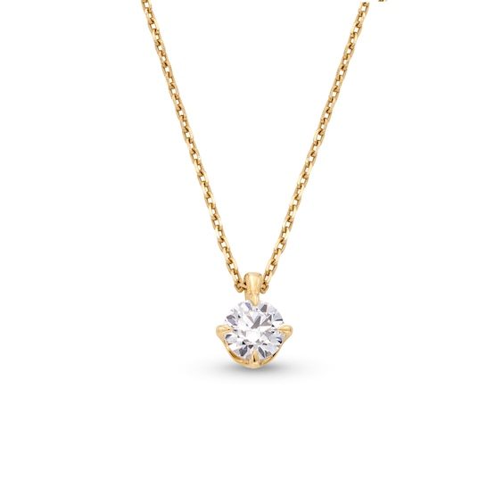 1/2 CT. Certified Lab-Grown Diamond Solitaire Pendant in 14K Gold (F/Si2) - 19"